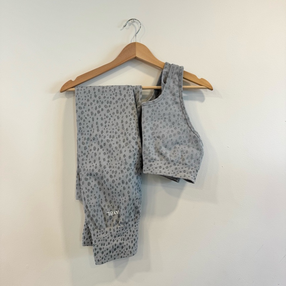 AYBL Animal Print Grey Cheetah Active Gym Set